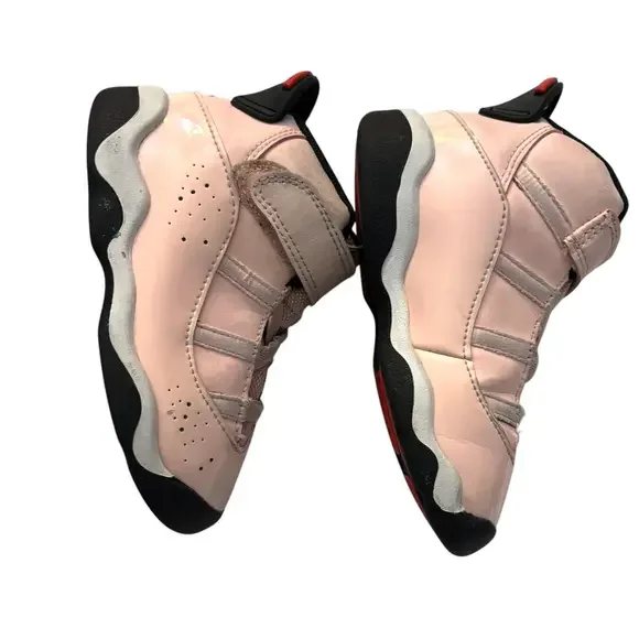 Nike Air Jordan Shoes Toddler‎ 8 C 6 Rings Pink Atmosphere Glossy Sneakers - Picture 4 of 10